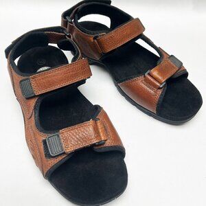 Leather Sandals Earth Spirit Cushion Brown Outdoors Adjustable Straps Sz 10